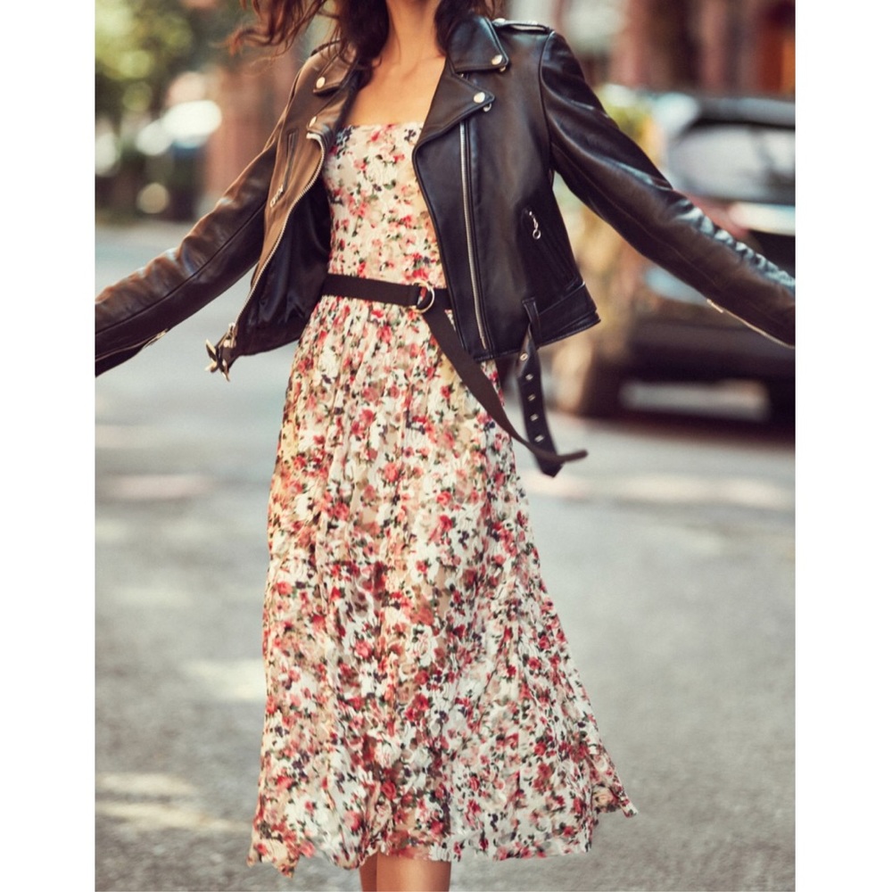 Off the shoulder lace floral midi dress USXS